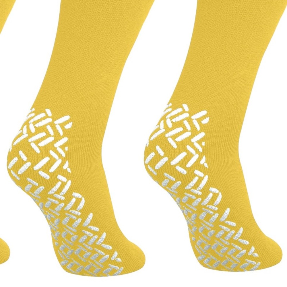 LSL One Pair New Yellow Traction Socks in Package Unisex Will Fit Most Feet xxl
